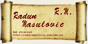 Radun Mašulović vizit kartica